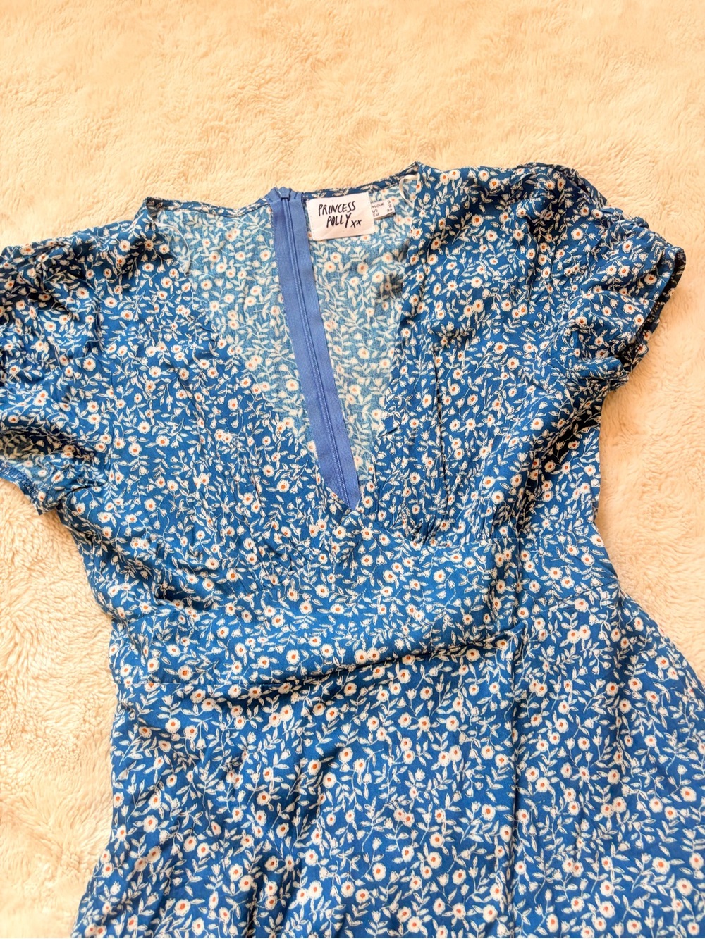 Princess Polly Blue Floral Mini Dress – Size 2 | Soft‑Girl | Summer Romance - Picture 3 of 7